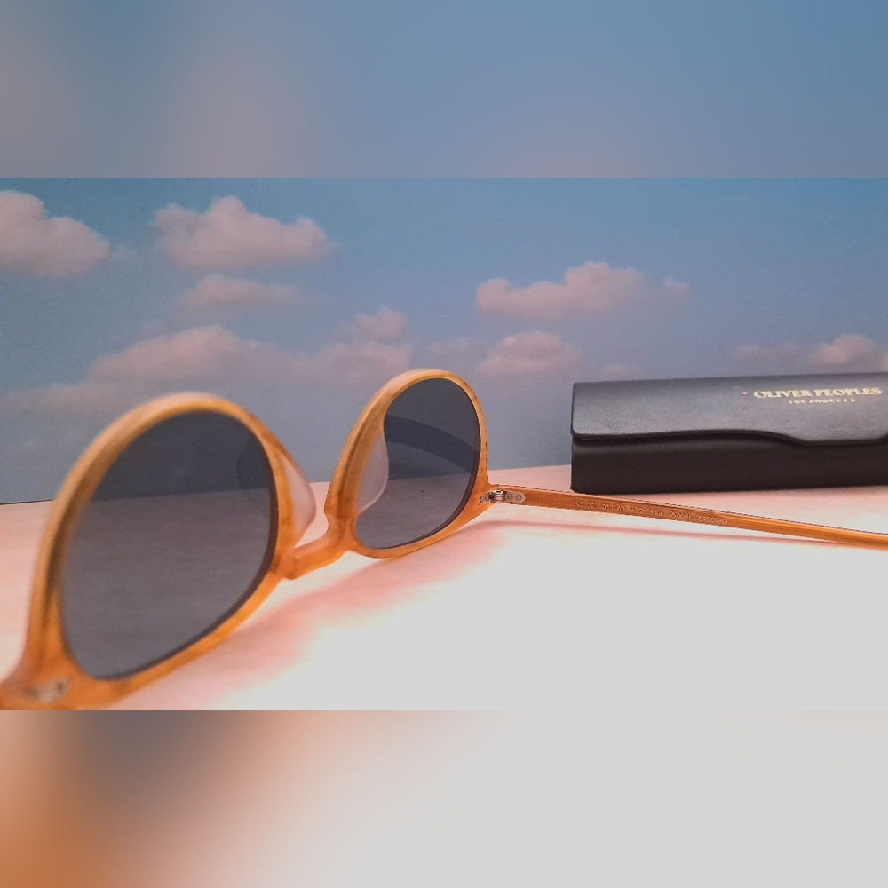 Oliver Peoples Riley Sun – Honey Amber Blue Glass Lenses - Picture 7 of 16